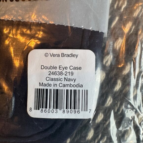 NWT Vera Bradley Navy Blue Double Eye Glass Case - Picture 2 of 4